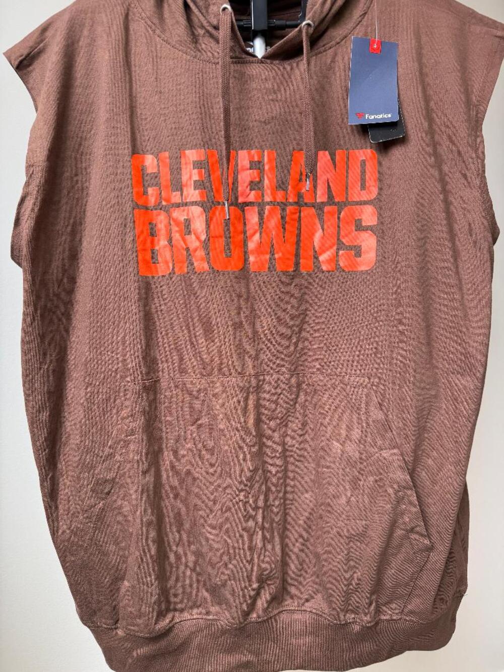 Fanatics NFL Team Apparel CLEVELAND BROWNS Sleeveless hoodie in brown 2XL